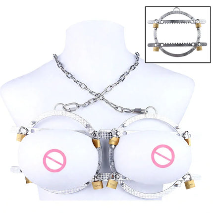 QKKQ Wearable Stainless Steel Breast Bondage Sexy Tools Chest Stimulate Nipples Massager BDSM Sex Toys Couple Erotic Accessories