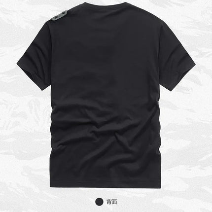 Fashion Men Black Techwear 100% Cotton Patch Stich Short Sleeve T-Shirts Summer Mens Oversized Locomotive Style Tooling T Shirt