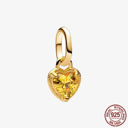 Key & Lock 925 Sterling Silver Pave Moon Heart Flower Dangle Charms Fit Original Bracelet Beads Jewelry DIY Gift plata de ley