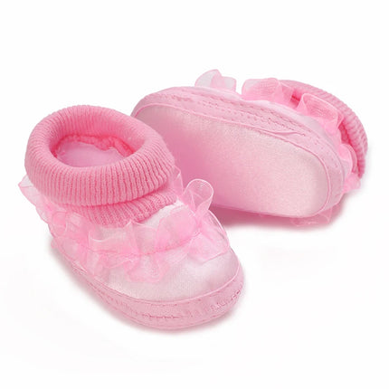 Multiple Options Newborn Baby First Baptist Shoe: Newborn Boy and Girl White Baptist Shoes Soft Sole Walking Shoes Size-9CM-10CM