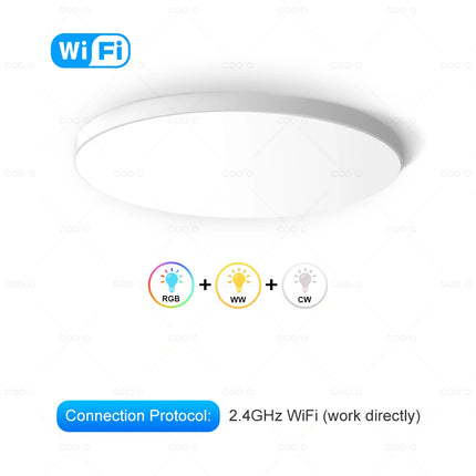 Tuya Zigbee Smart LED Ceiling Lamp WiFi Room Decor RGBCW Ceiling Light App Voice Control Alexa/Google Round Ceiling Lights
