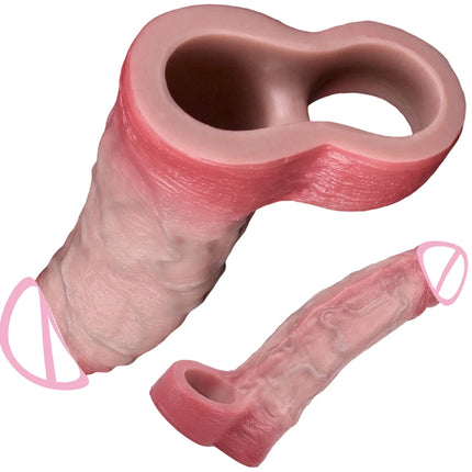 ORALSX Penis Extender Condom Silicone Reusable Penis Sleeve Glans Enlarger Delay Ejaculation Cockring Adult Sex Toys For Couples