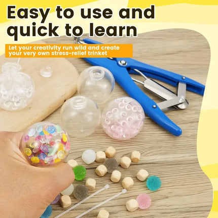 TPR DIY Ball Shell Kit Transparent Refillable DIY Stress Ball Making Kit Stretchy Soft Ball Maker Kit