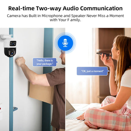 KERUI Waterproof 6MP HD POE Surveillance Camera System Dual Lens PTZ WIFI IP Home Security 4CH 8CH POE NVR Video H.265 CCTV Kit