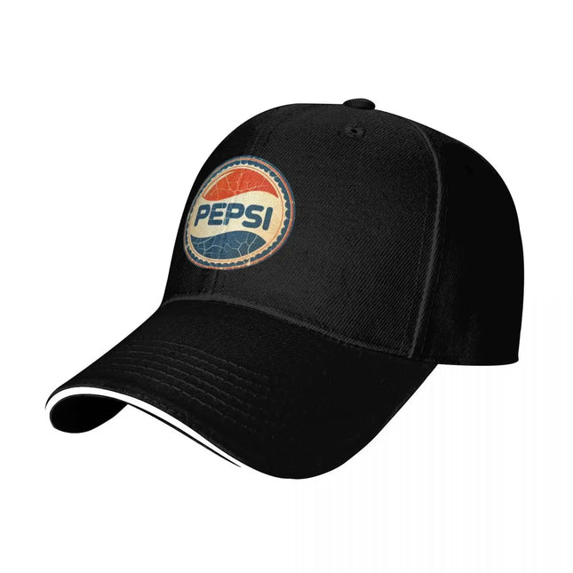 Vintage Pepsi Logo Cracked And Weather Worn Vector Art Baseball Cap Hat Man For The Sun Vintage Caps Women Men's
