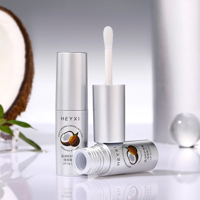 Vanilla coconut flavored moisturizing and caring lip gloss, suitable for all skin types, moisturizes and moisturizes the lips