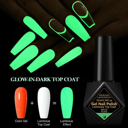 10ml Milk White Luminous Top Coat Gel Nail Polish Neon UV LED Nails Gel Soak Off Gel Varnish Fluorescent Nail Art Nail Supplies