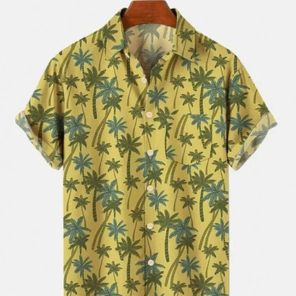 Casual Beach Men's Short Sleeve Shirt Comfortable 3d Digital Printing Pattern Polyester 100% Fashionable Clothing Top