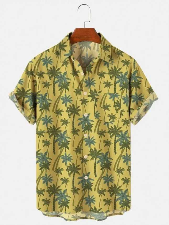 Casual Beach Men's Short Sleeve Shirt Comfortable 3d Digital Printing Pattern Polyester 100% Fashionable Clothing Top