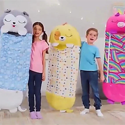 Children's Cartoon Sleeping Bag Kids Animal Soft Lazy Sleepsacks Baby Plush Doll Pillow Sleep Sack for Boys Girls Birthday Gift