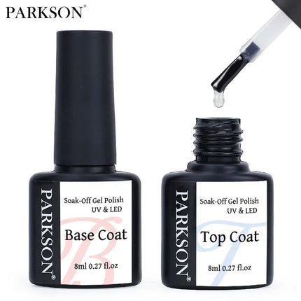 Parkson 2/3pcs Matte Top Coat Gel Nail Polish Kit Base Top Coat Set UV LED Nail Art Manicure Polish Primer Soak Off Nail Gel Set