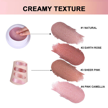 3 In 1 Solid Pearl Blush Cream Monochrome Woman Blush Paste Cheek Ulti-purpose For Eyes Lips Makeup Blush Stick Korean Cosmetics