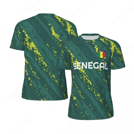 Fashion Senegal Flag Graphic Football T-Shirts for Men Trendy 3D National Emblem Printed Sports T-Shirts Loose Breathable Tees