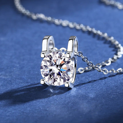 Classic 4 Prong Moissanite Pendant for Couple Men Women Wedding Jewelry Necklace D Color Lab Diamond Luxury Fine Jewelry