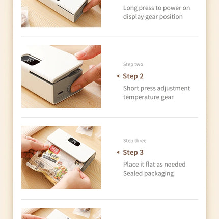 Mini Heat Sealer Plastic Bag Heat Sealing Machine Rechargable Plastic Storage Package Sealer Handheld Clip Bag Food Heat Sealer