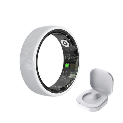 Smart Ring Couple Space Interaction Health and Sleep Monitor Multi Sport Mode Gesture Control 5ATM Waterproof with Charging Case