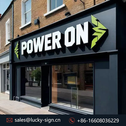 Business Storefront Signs 3D logo Outdoor Acrylic Shop Wall Advertising Sign Led Frontlit Channel Letters Sign Board LED Letters