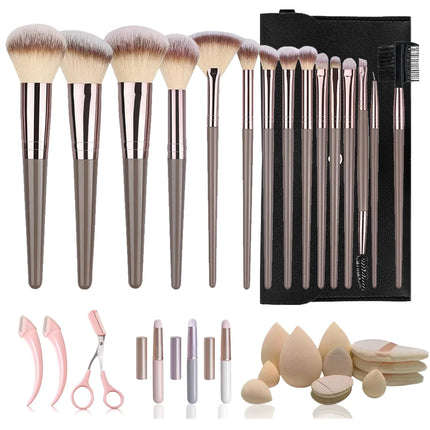Professional Makeup Brushes Set 1-15Pcs Foundation Powder Contour Highlight Concealer Eyeshadow Brow Blending Brush Kabuki Tools