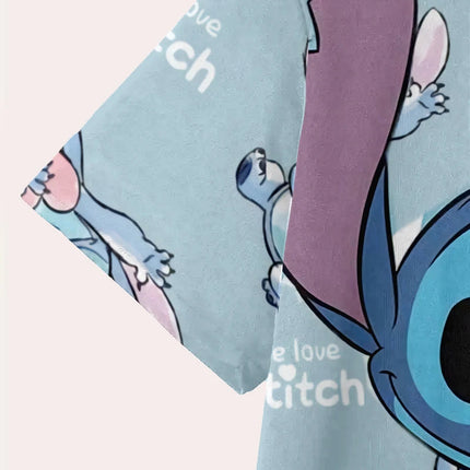 Disney Lilo & Stitch 3D Print T-shirt Men Women Casual Short Sleeve Crew Neck Summer Tee