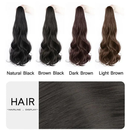 Synthetic Long Straight Claw Clip On Ponytail Hair Extensions 50cm Heat Resistant Pony Tail Hair piece For Women Daily Party