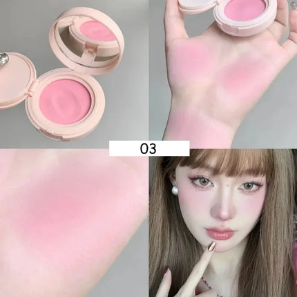 Single Color Blush Silky Texture High Color No Powder Feeling Low Saturation Long-lasting Natural Matte Blush Cream Face Makeup