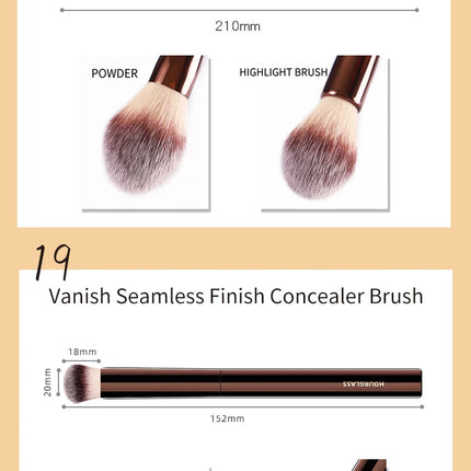Hourglass Makeup Brushes Powder Foundation Concealer Blusher Bronzer Eye Shadow Eyebrow Eyeliner Sculpting Brush