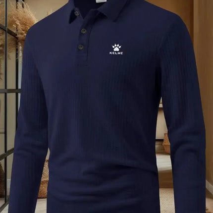 Fashion brand polo shirt long-sleeved bear paw embroidered T-shirt Spring and Autumn new casual comfortable breathable men's top