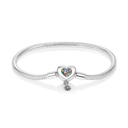 925 Sterling Silver Travel Plane Snake Basic Chain Cat and Moon Bracelet fit Original Charm Beads DIY Women Design Jewelry Party