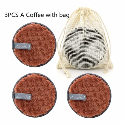 3pcs Reusable Makeup Removal Pads Cotton Wipe Microfiber Makeup Removal Sponge Cotton Cleansing Pad Tool Cleansing Pad