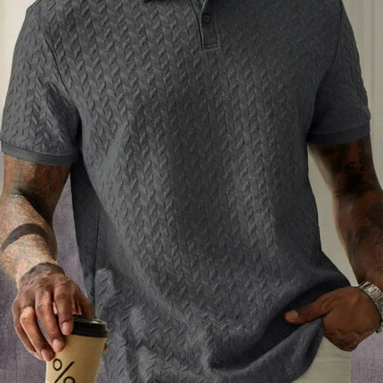 New men's summer breathable polo shirt, short-sleeved pure color casual men's polo shirt, lightweight elastic polo shirt
