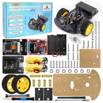 Keyestudio ESP32-CAM 2WD&4WD Monitoring Cars For Arduino ESP32 With WIFI Network Live Video C Programming Camera Robot Car Kit