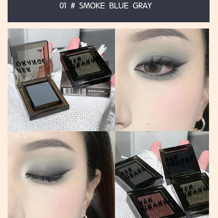 Smoky Blue-gray Eye Shadow Palette Sweet Cool Single Color Mini Eyeshadow Palette Pearl Matte Shimmer Brightening Eyes Makeup
