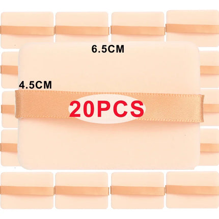 1-20pcs High-Density Flocked Cushion Powder Puff Soft Professional Round Rectangular Shape Foundation Sponge Puff Makeup Puffs