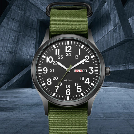 2024 TPW Field Watch Easy-Read Fabric Strap 24-Hour Display Quartz Movement