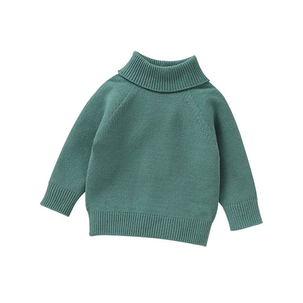 Baby Sweaters Knitted Casual Solid Turtle Neck Long Sleeve Knit Toddler Boy Girl Knitwear Pullovers 1-3Yrs Children Jumpers Tops