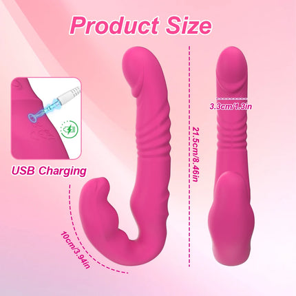 Thrusting Vibrator Sex Toys for Women Strap-on Double Heads Dildo Vibrators G Spot Clitoral Rabbit Vibration Masturbator