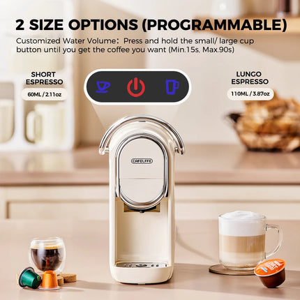 Cafelffe 3in1 Capsule Coffee Machine Hot/Cold Multiple Espresso Cafetera Cappuccino Coffee Maker Dolce Gusto Nespresso Powder 19