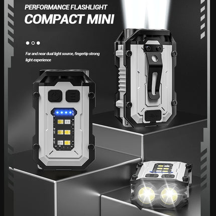 Mini COB LED Flashlight Rechargeable Portable EDC Torch USB C Pocket Lantern Flood Work Light with Clip Magnet For Emergency