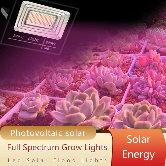 Solar Powered LED Plant Grow Lights with Remote Control Garden Dimmable Grow Lamp Full Spectrum Timer Setting Greenhouse