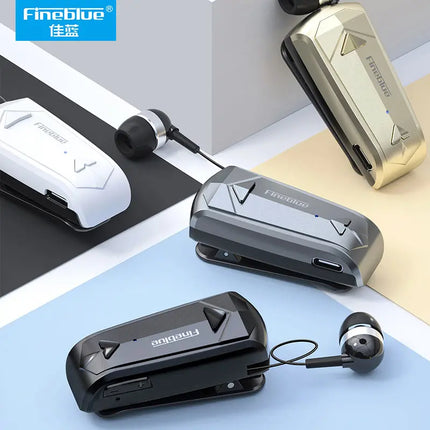 Fineblue F520 Mini Wireless Earphone Bluetooth 5.3 Retractable Headset in Lotus One Ear Calls Remind Vibration Sport Headphone