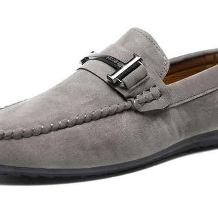 2025 Spring and Autumn driving soybean shoes business casual men's shoes versatile comfortable work shoes black and grey