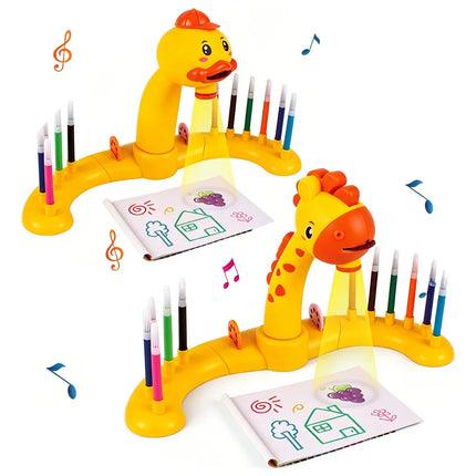 Electric Deer Projection Drawing Board Multi-Functional Writing Board Learning Drawing Can Erase Coloring Educational Toys