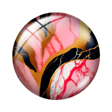 Blush and Hot Pink Marble mix 12mm/18mm/20mm/25mm Round glass cabochon flat back Making findings for custom DIY bracelets
