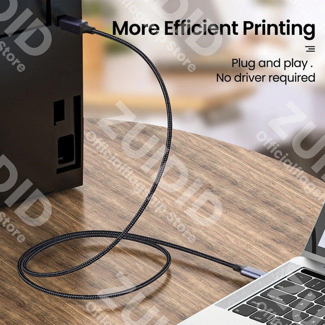 USB Type-C to USB Type B 2.0 Cable for New MacBook Pro HP Canon Brother Epson Dell Samsung Printer Type C Printer Scanner Cord