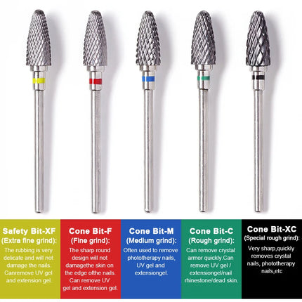 Nail Drill Bits Carbide Large Cone Electric Milling Cutter Gel Polish Remover Grinding Tools DIY Accessories Supplies