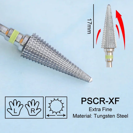 16mm Extra Long Triangle Cone Nail Drill Bits Gold Carbide Milling Cutter Gel Remover Grinding Manicure Tools Accessories 3/32"