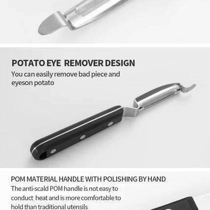 POM stainless steel kitchen Swivel Vegetable fruit potato Peeler Peeling Knife p shape peeler Ich schlumpfe nicht mehr herum