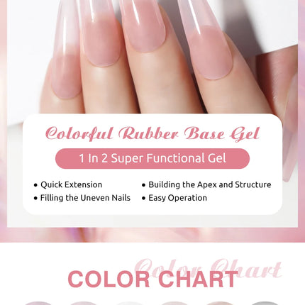 NAILCO 6Colors 15ml Hema Tpo Free Rubber Base Gel Polish Jelly Pink Clear Nail Extension Semi Permanent UV Hybrid Gel Varnish
