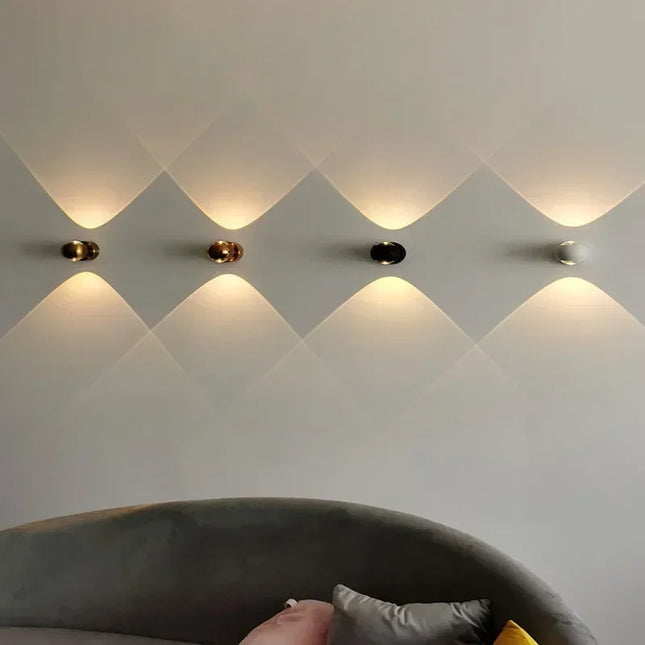 Nordic Designer Modern Art Aluminum Glass LED Wall Lamp for Living Room Restaurant Bedroom Corridor Staircase Minimalist Decor