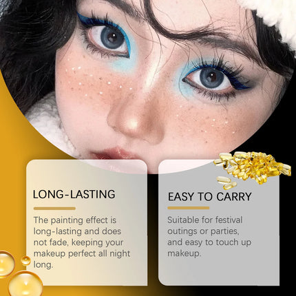8 Color Christmas Neon UV Luminous Eyeliner Pen Set Glitter Makeup Eye Liner Pencil Tool Waterproof Sweatproof Body Face Makeup